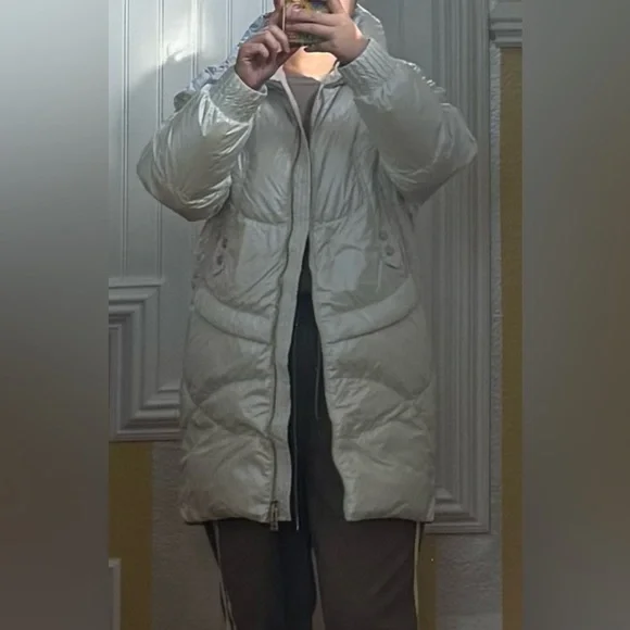 Shimmering Silver Puffer Jacket - Picture 6 of 8